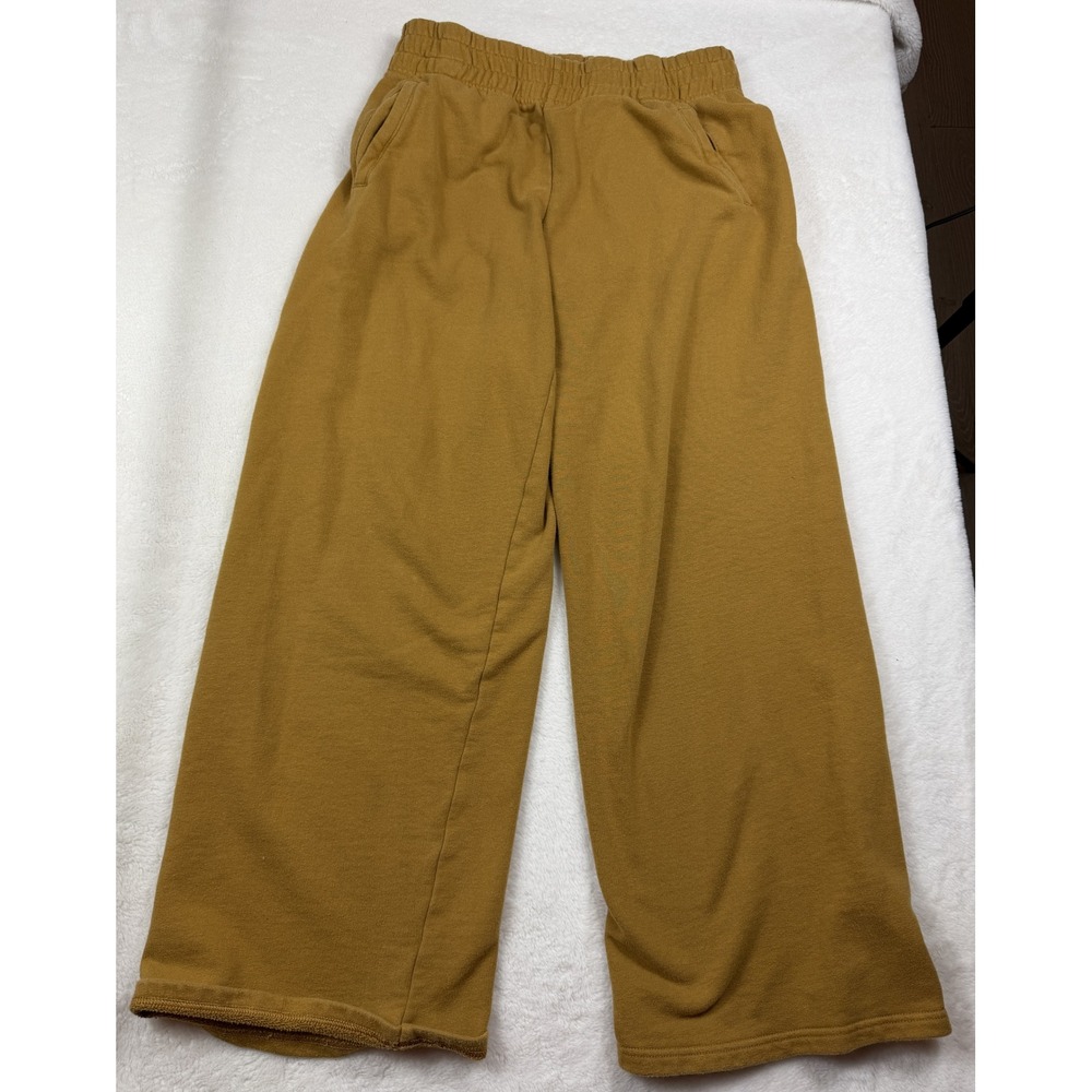 OFFLINE by Aerie Mustard Wide Leg Lounge Pants Medium Elastic Waist Pockets